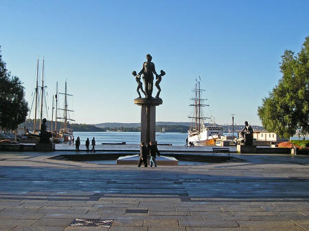 Monument at the Oslo Harbor in Norway