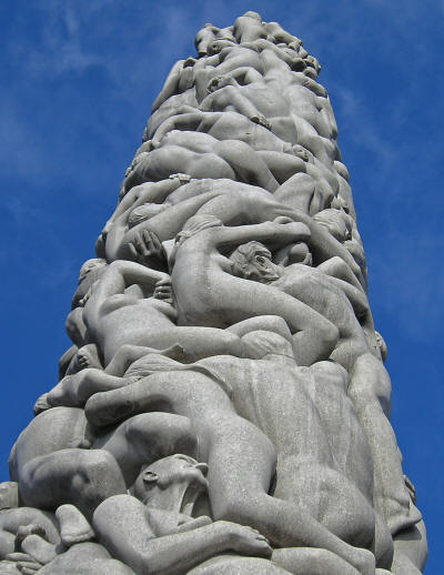 Obelisk in Vigeland Park, Oslo Norway